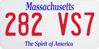 MA license plate 282VS7