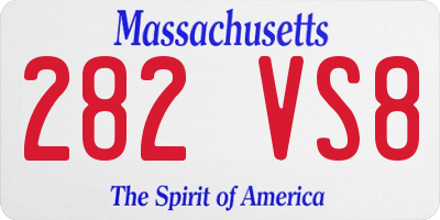 MA license plate 282VS8