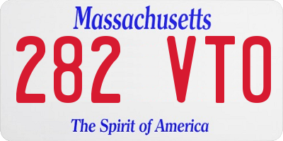 MA license plate 282VT0