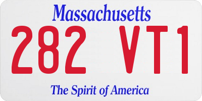 MA license plate 282VT1