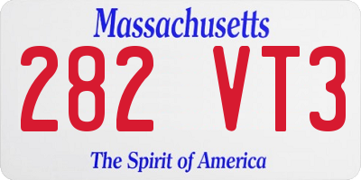 MA license plate 282VT3