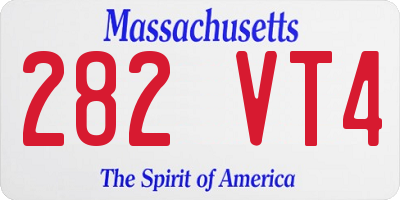 MA license plate 282VT4