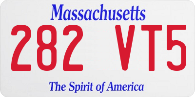 MA license plate 282VT5