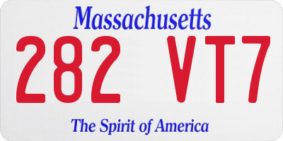 MA license plate 282VT7