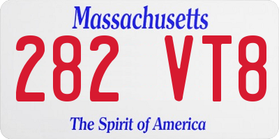 MA license plate 282VT8