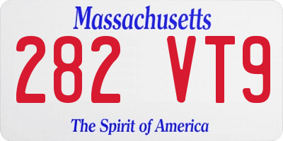 MA license plate 282VT9