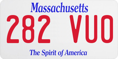 MA license plate 282VU0