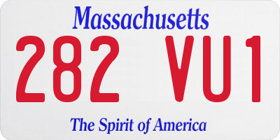 MA license plate 282VU1