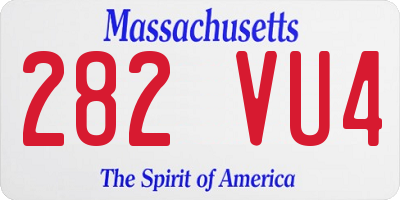 MA license plate 282VU4
