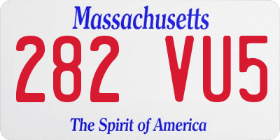 MA license plate 282VU5