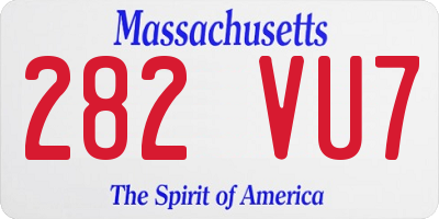 MA license plate 282VU7