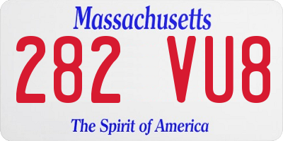 MA license plate 282VU8