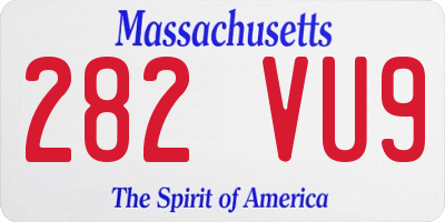 MA license plate 282VU9