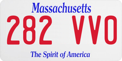 MA license plate 282VV0