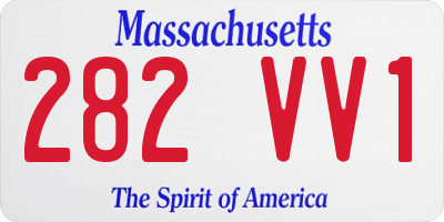 MA license plate 282VV1