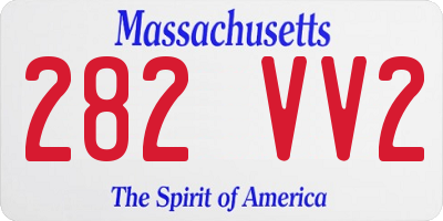 MA license plate 282VV2