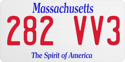 MA license plate 282VV3