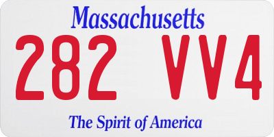 MA license plate 282VV4