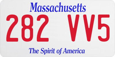MA license plate 282VV5
