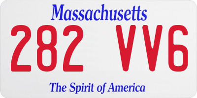MA license plate 282VV6