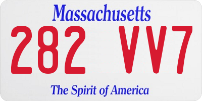 MA license plate 282VV7