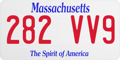 MA license plate 282VV9