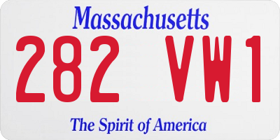 MA license plate 282VW1