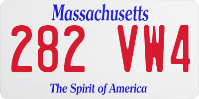 MA license plate 282VW4