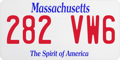 MA license plate 282VW6