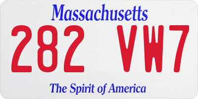 MA license plate 282VW7
