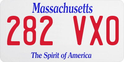 MA license plate 282VX0