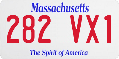 MA license plate 282VX1