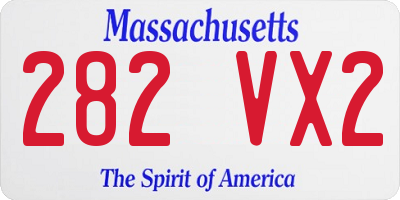MA license plate 282VX2