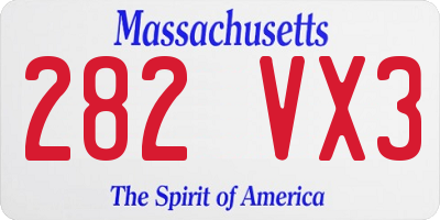 MA license plate 282VX3