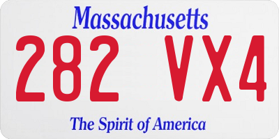 MA license plate 282VX4