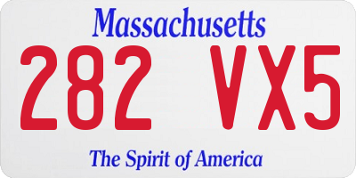 MA license plate 282VX5