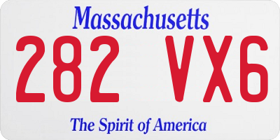 MA license plate 282VX6