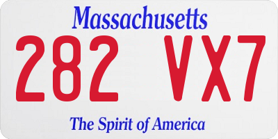 MA license plate 282VX7