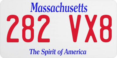 MA license plate 282VX8