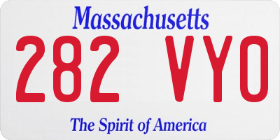 MA license plate 282VY0