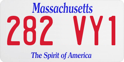 MA license plate 282VY1