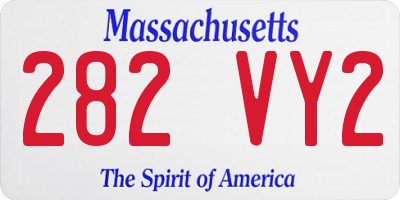 MA license plate 282VY2