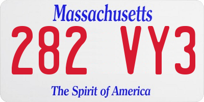 MA license plate 282VY3