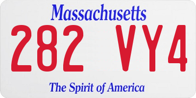 MA license plate 282VY4