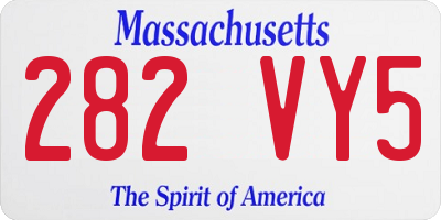 MA license plate 282VY5