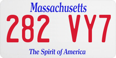 MA license plate 282VY7