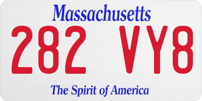 MA license plate 282VY8