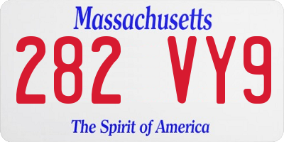 MA license plate 282VY9