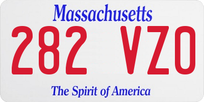 MA license plate 282VZ0