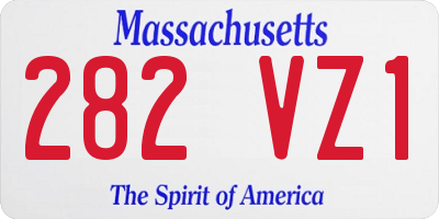 MA license plate 282VZ1